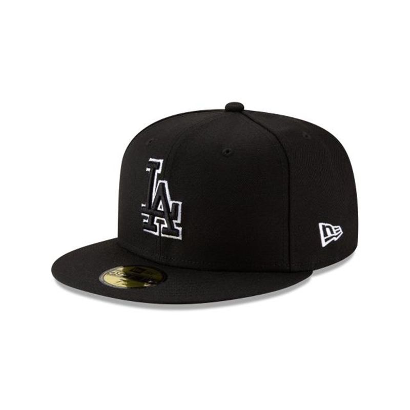 MLB Los Angeles Dodgers Outline 59Fifty Fitted (RMD4312) - Black New Era Caps